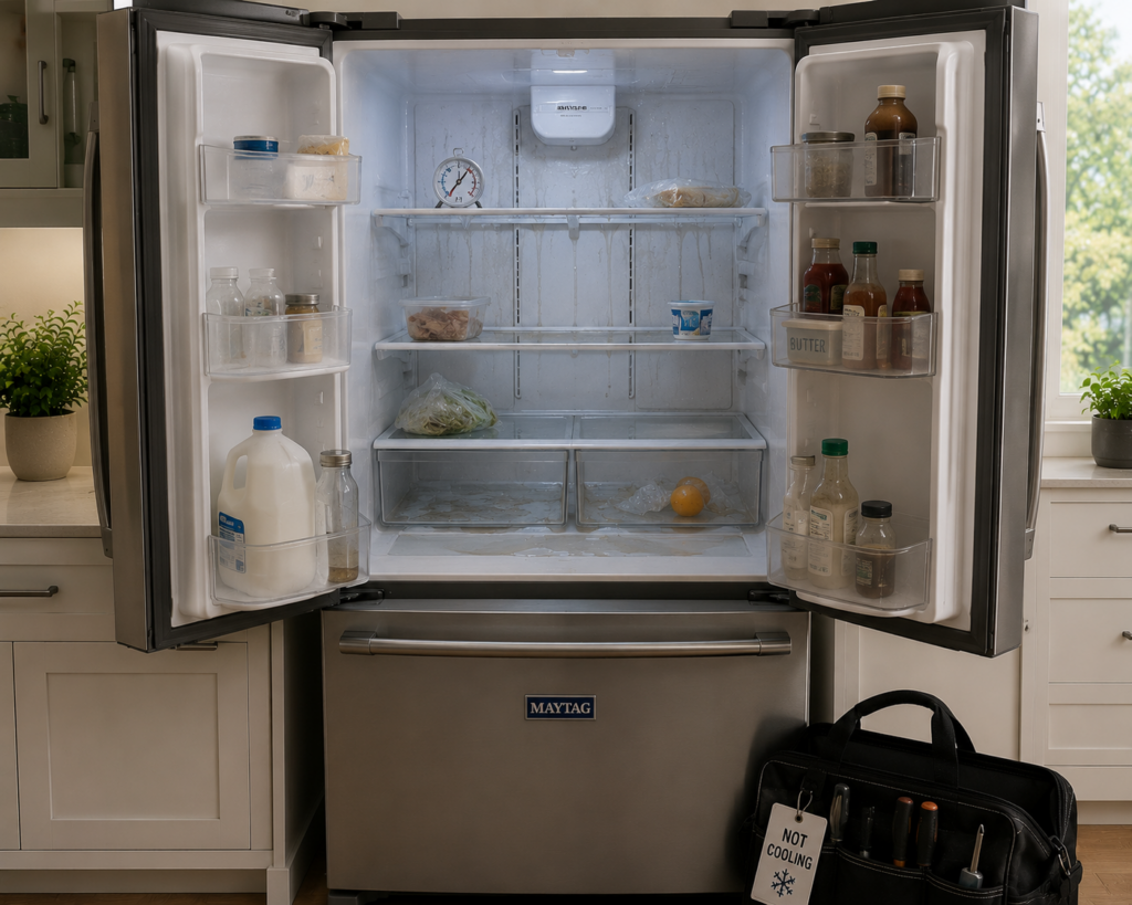 maytag fridge not cooling