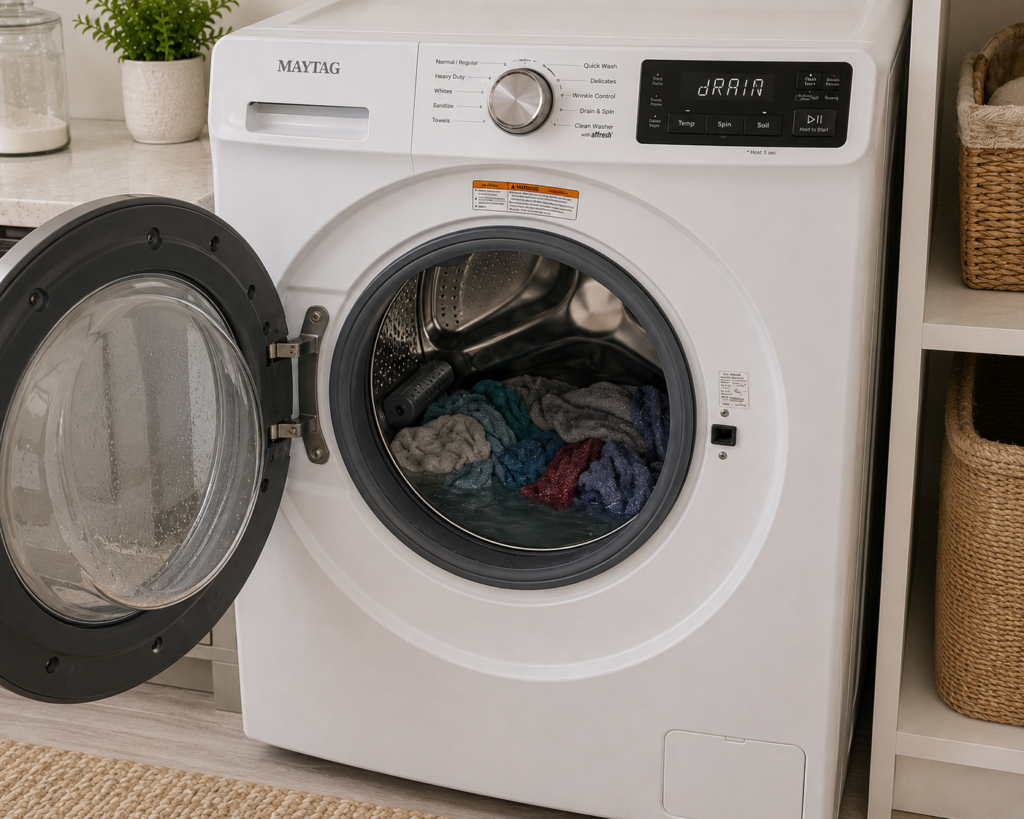 maytag washer not draining