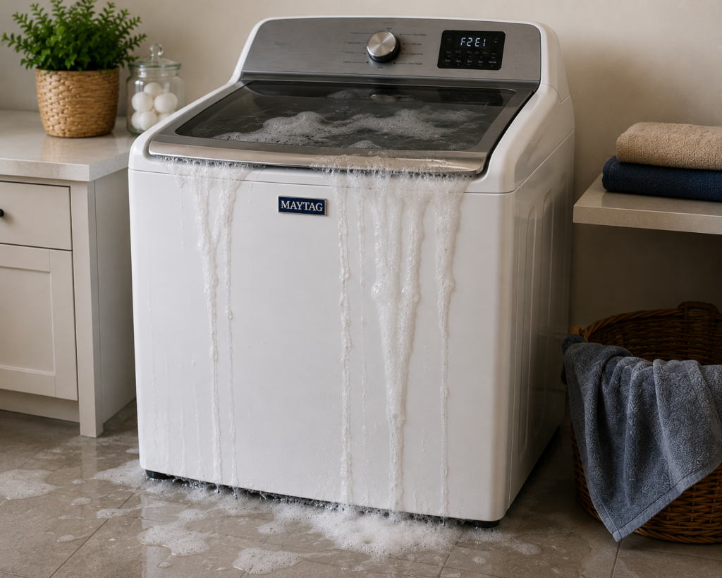 maytag washer overflowing