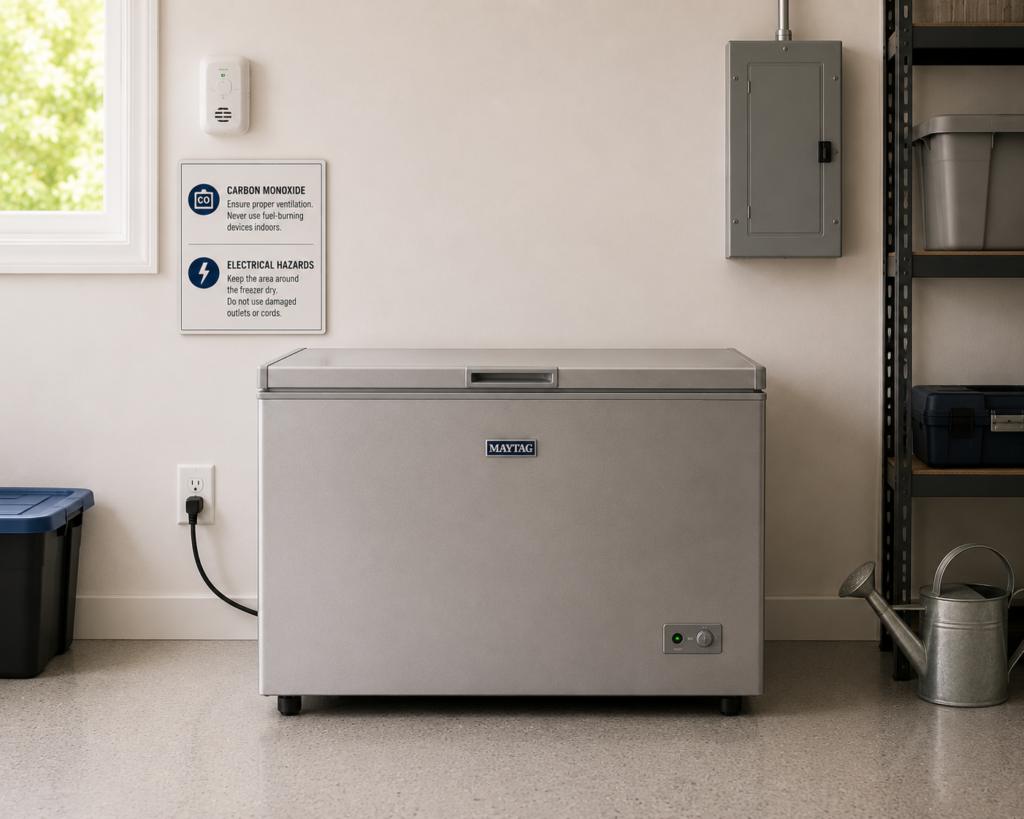 maytag freezer safety